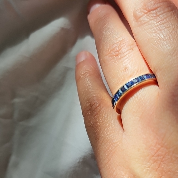 Sapphire eternity band 14k 7 - Picture 7 of 9